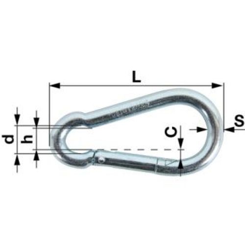KARABINER VATROGASNI 100X10mm DIN5299